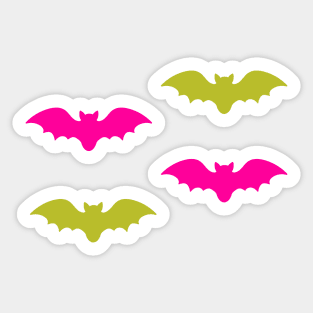 Bats Tile (Green and Pink) Sticker